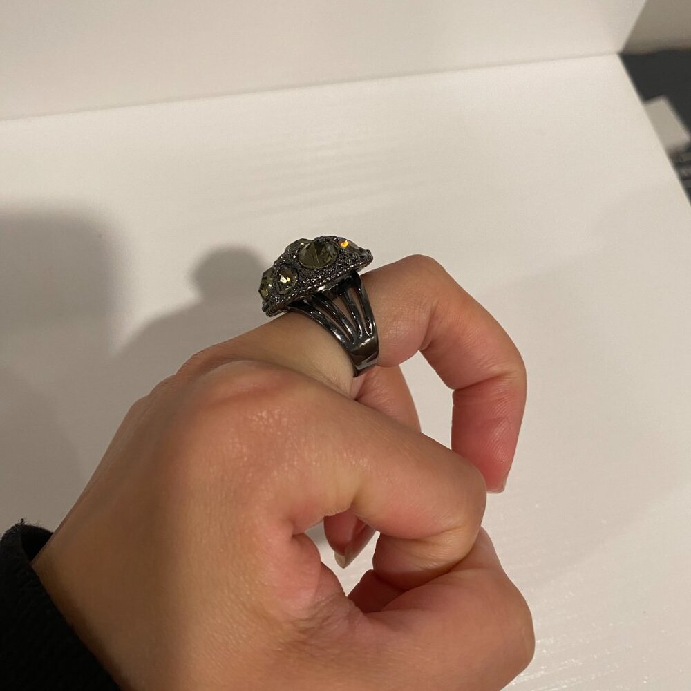 Black Rhinestone Ring - Picture 2 of 3